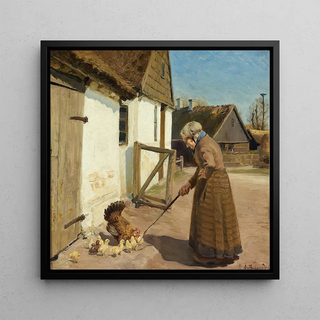 Hans Andersen Brendekilde - En hne med sine kyllinger.webp