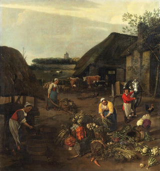 Une scène de village avec des paysans au travail - Jan Siberechts