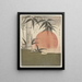 Bambou en opkomende zon - Utagawa Kunimaru — ingelijst kunstwerk aan de muur