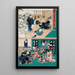 Acte IX Oishi verkleed als Yuranosuke als monnik fluitspeler Komusô Oishi aanval Honzô wegens het veroorzaken van de dood van Enya - Utagawa Kunisada Toyokuni III | Schilderij — ingelijst kunstwerk aan de muur
