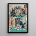 Acte X Gihei Prouvant Sa Loyauté Uitdraagt de Rônin uit te dagen om te verplaatsen Gihei die een echtscheidingsbrief schrijft voor zijn schoonvader - Utagawa Kunisada Toyokuni III — ingelijst kunstwerk aan de muur