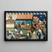 Acteurs die naar votieve beelden van zichzelf kijken - Utagawa Kunisada Toyokuni III — ingelijst kunstwerk aan de muur