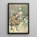 Acteurs en Ebisu Fukurokuju Benkei Vos en Jager in de stijl van tsue - Utagawa Kunisada Toyokuni III — ingelijst kunstwerk aan de muur