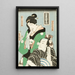 Acteurs in de Rollen van de Vrouw van Kanpei Okaru en Ichimonjiya Saibei uit het Voorstelling Chshingura - Utagawa Kunisada Toyokuni III — ingelijst kunstwerk aan de muur