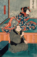 Arashi Otohachi III en Makanaibaba Okuma en Iwai Kumesabur II en Dochter van Manchs Okoma - Utagawa Kunisada Toyokuni III — weergave van het kunstwerk
