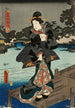 Zwart schilderij - Utagawa Kunisada Toyokuni III — weergave van het kunstwerk