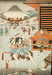 Nachtelijke aanval van de broers Soga, Soga no Jūrō Sukenari en Koga no Saburō - Utagawa Kunisada Toyokuni III — weergave van het kunstwerk