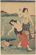 De zoutvrouwen - Utagawa Kunisada Toyokuni III — weergave van het kunstwerk