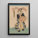 van een vrouwelijke figuur met gele speldjes en plateauhakken - Utagawa Kuniyoshi — ingelijst kunstwerk aan de muur