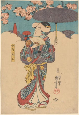 Utagawa Kuniyoshi - Woman with Purple Umbrella.webp