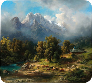 Vaches pâturant près d'un lac alpin - Carl Millner