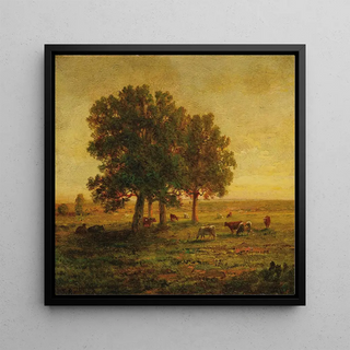 Vaches sous un groupe de chênes à Apremont - Théodore Rousseau