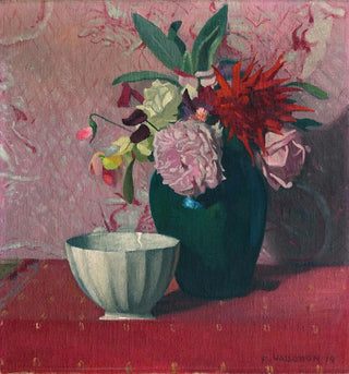 Vase vert et bol blanc - Flix Vallotton
