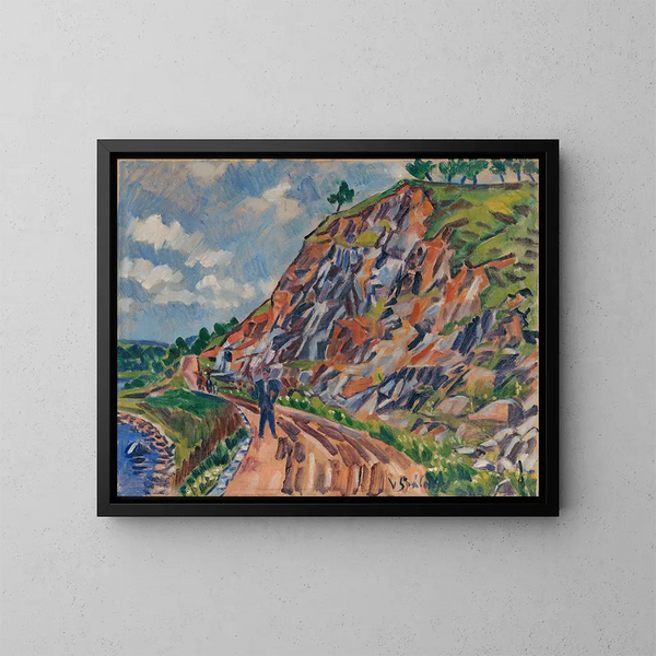 Landschap bij Pyel - Václav Špála — ingelijst kunstwerk aan de muur