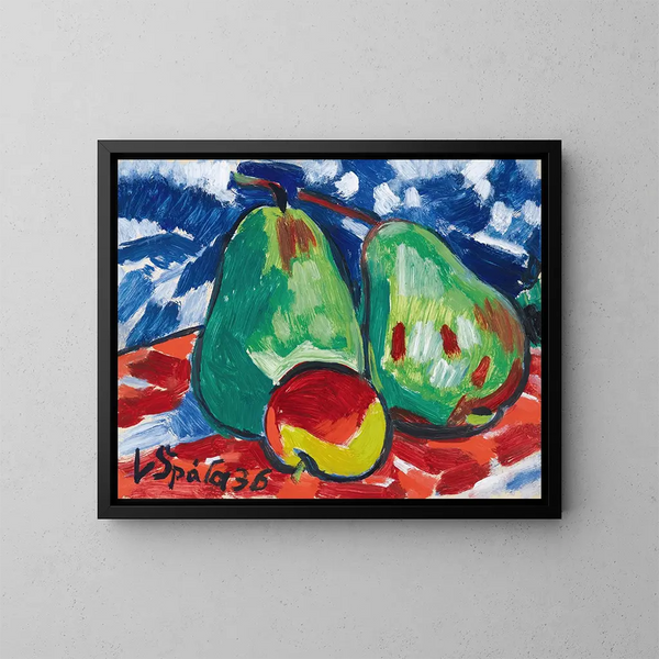 Twee appels en een peer - Václav Špála — ingelijst kunstwerk aan de muur
