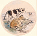 Veaux à Saltholm sketch for ceramic plate - Theodor Philipsen — displayed in an interior