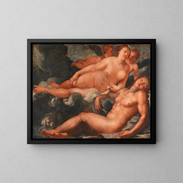 Diane en Endymion - Venetiaanse school — ingelijst kunstwerk aan de muur