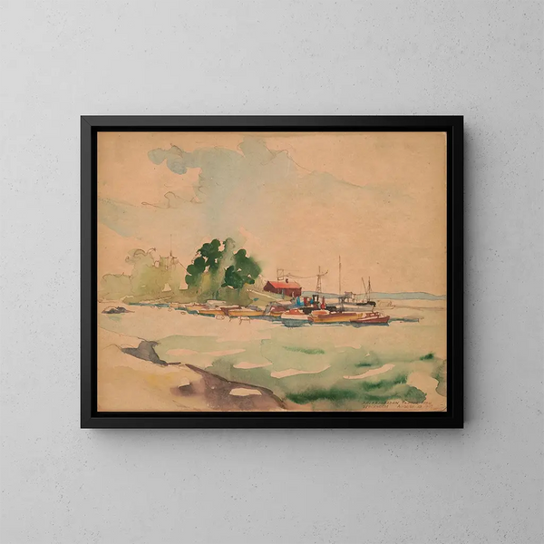 Saltsjöbaden, een halfuur van Stockholm - Victor Alfred Lundy — ingelijst kunstwerk aan de muur