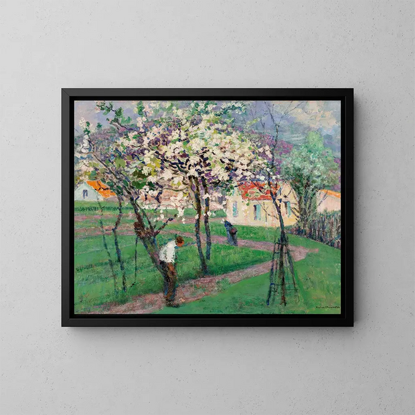 Lentebomen - Victor Charreton — ingelijst kunstwerk aan de muur