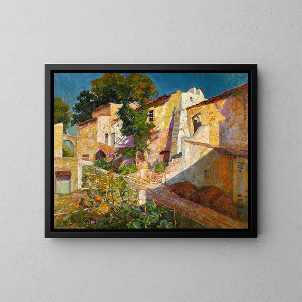 Provençaals dorp - Victor Charreton — ingelijst kunstwerk aan de muur