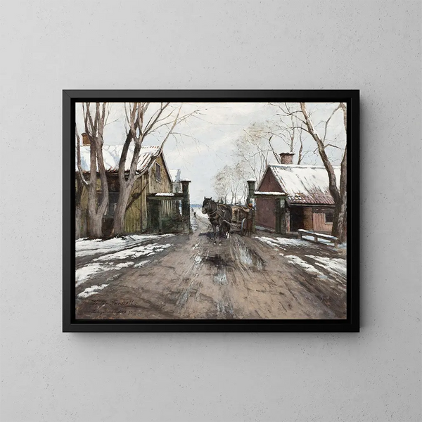 Aan de tolpoort van de stad - Victor Forssell — ingelijst kunstwerk aan de muur