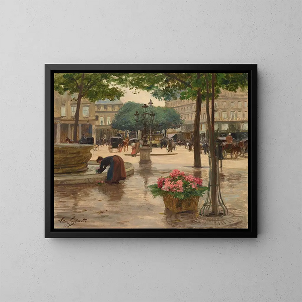 La Place du Théâtre Français - Victor Gabriel Gilbert — ingelijst kunstwerk aan de muur