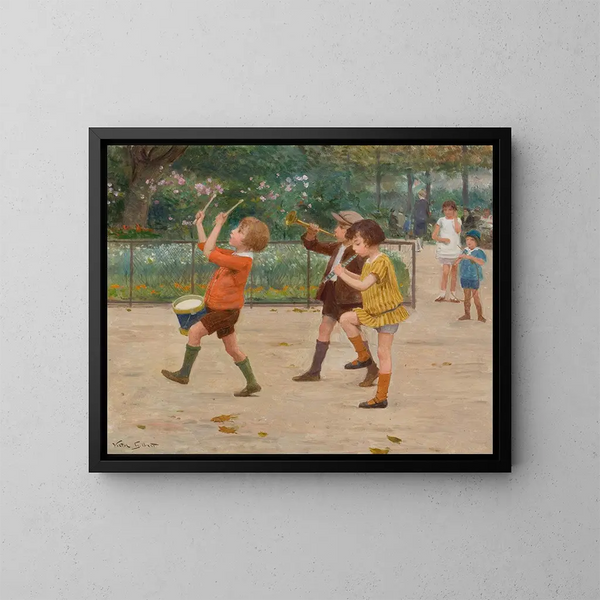 La bande des enfants - Victor Gabriel Gilbert — ingelijst kunstwerk aan de muur