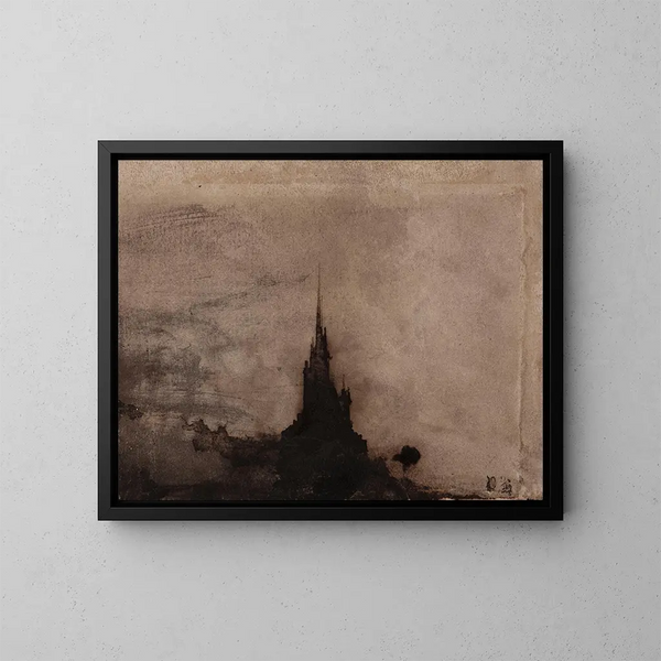Klokkentoren in tegenlicht - Victor Hugo — ingelijst kunstwerk aan de muur