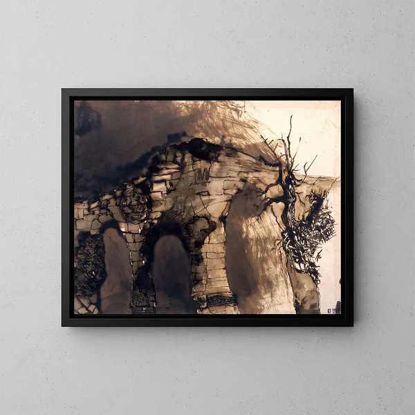 Oud brug - Victor Hugo — ingelijst kunstwerk aan de muur