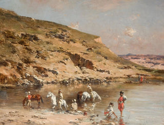 Victor Huguet - Baignade de Chevaux.webp