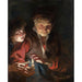 Reproductie van het schilderij van een oude vrouw en een jongen met kaarsen - Peter Paul Rubens