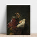 Reproductie van het schilderij Oudere vrouw lezend - Rembrandt van Rijn