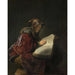 Reproductie van het schilderij Oudere vrouw lezend - Rembrandt van Rijn