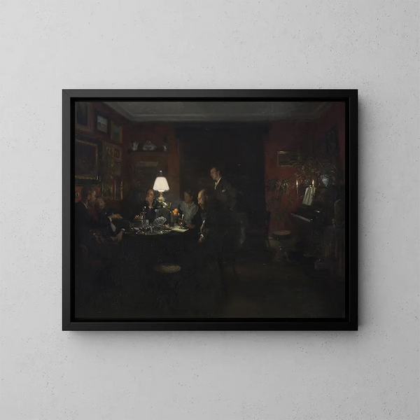 Gespreksavond - Viggo Johansen — ingelijst kunstwerk aan de muur