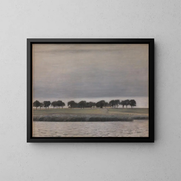 Studie voor Solregn Gentofte S - Vilhelm Hammershøi — ingelijst kunstwerk aan de muur