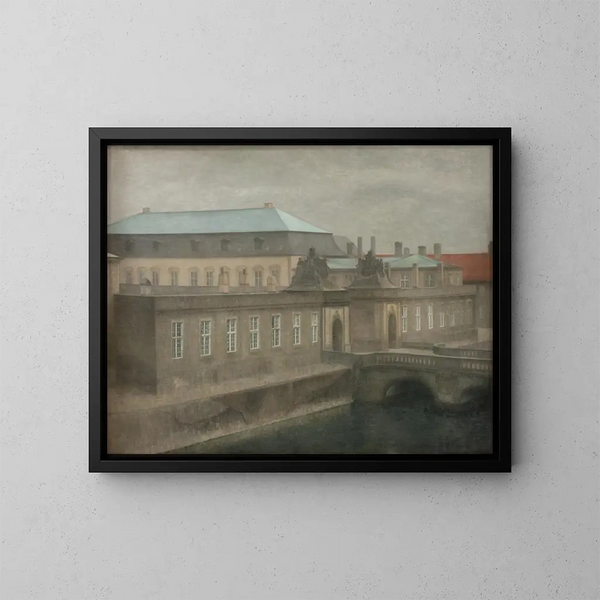 Vue du palais de Christiansborg en fin d'automne - Vilhelm Hammershøi — ingelijst kunstwerk aan de muur