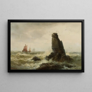 Vilhelm Melbye - Marine landscape with sail boats.webp