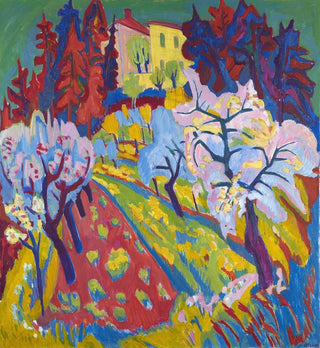 Hermann Scherer - Villa Loverciana with Blossoming Trees.webp