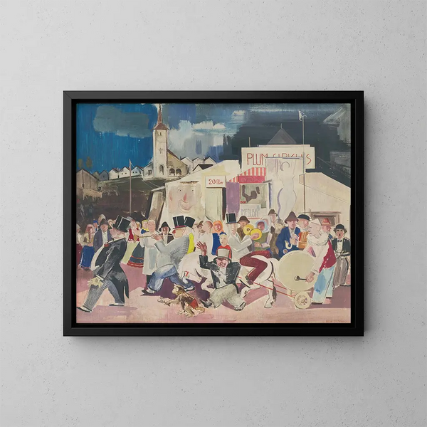 Cirque - Vilmos Aba-Novák — ingelijst kunstwerk aan de muur