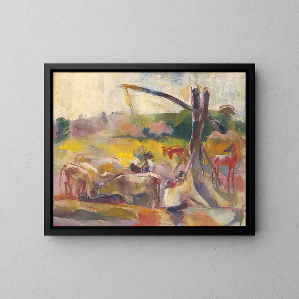 Het bloed van de nacht - Vilmos Aba-Novák — ingelijst kunstwerk aan de muur