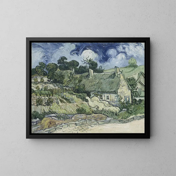 Boerderijen in Cordeville - Vincent van Gogh — ingelijst kunstwerk aan de muur