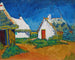Drie witte huisjes bij Saintes-Maries - Vincent van Gogh — weergave van het kunstwerk