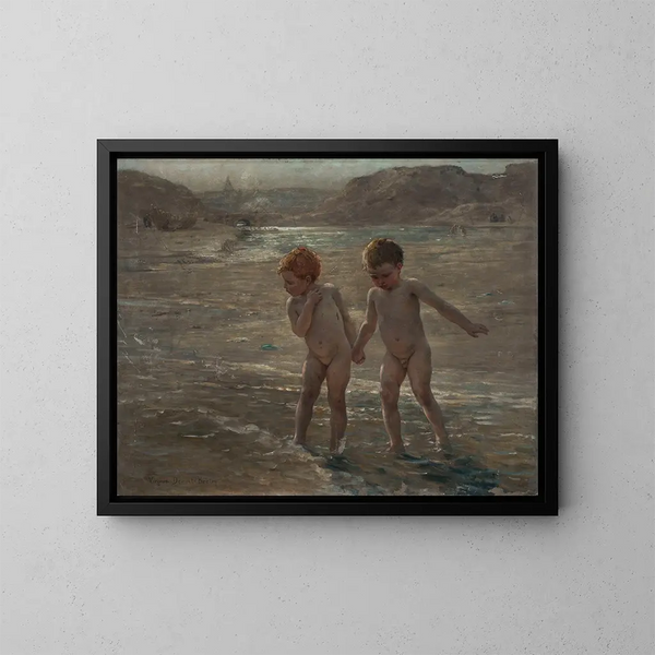 In de zuivere lucht - Virginie Demont-Breton — ingelijst kunstwerk aan de muur