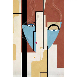 Visage Fragmenté | Art abstrait | Reproduction Tableau Décoration murale affiche copie