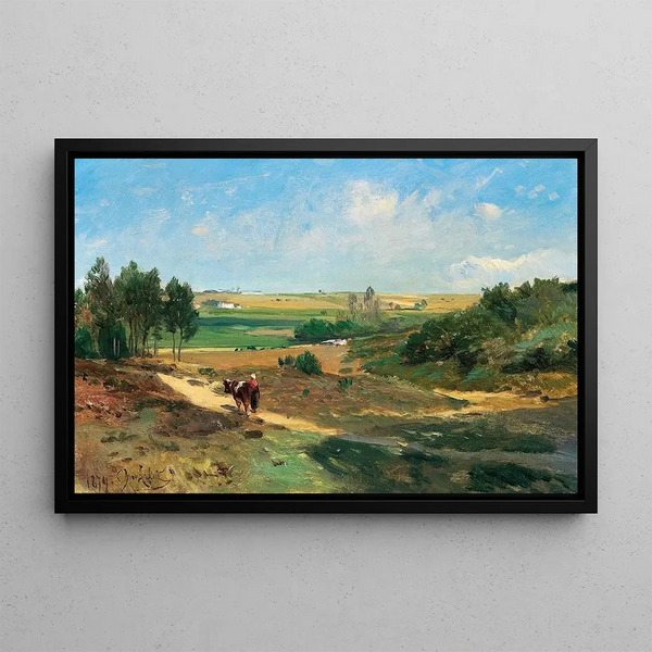 Vladmir Donatovitch Orlovsky - A vast landscape in the background a village.webp