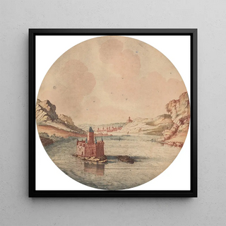 Vue sur le château de Pfalzgrafenstein près de Kaub - Jan van Call