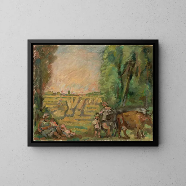 Landschap met aren - Wacław Wśowicz — ingelijst kunstwerk aan de muur