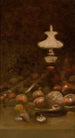 olielamp en fruit - Władysław Aleksander Małecki — weergave van het kunstwerk