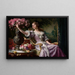 van Dame en jurk lila met bloemen - Władysław Czachórski — ingelijst kunstwerk aan de muur