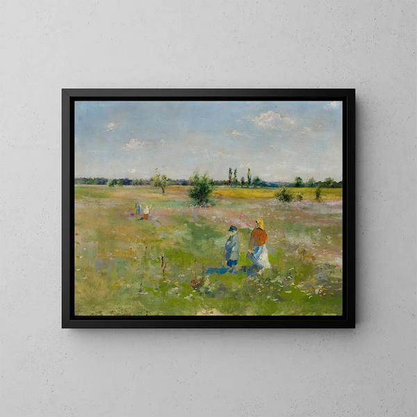 In het weiland - Władysław Podkowiński — ingelijst kunstwerk aan de muur
